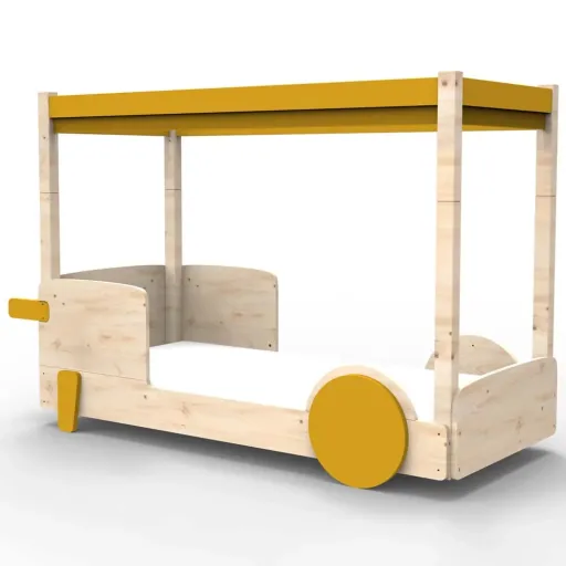 Mathy by Bol's four -poster bed "Discovery", Color elements: raw