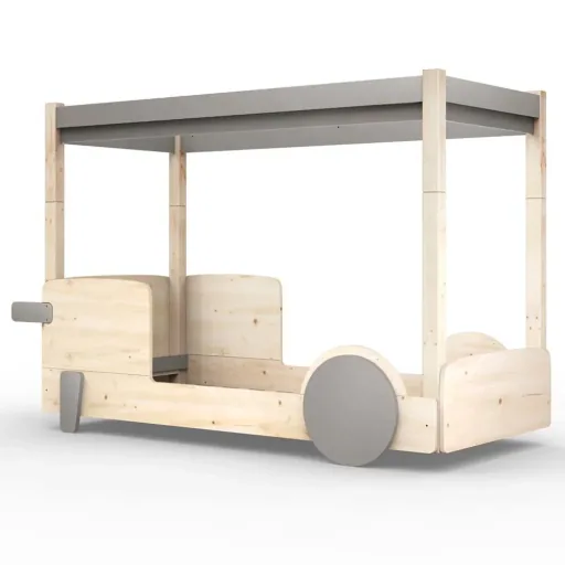 Mathy by Bol's four -poster bed "Discovery", Color elements: raw
