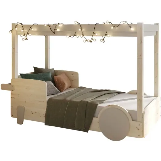 Mathy by Bol's four -poster bed "Discovery", Color elements: raw