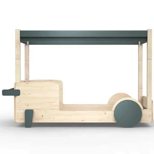 Mathy by Bol's four -poster bed "Discovery", Color elements: raw
