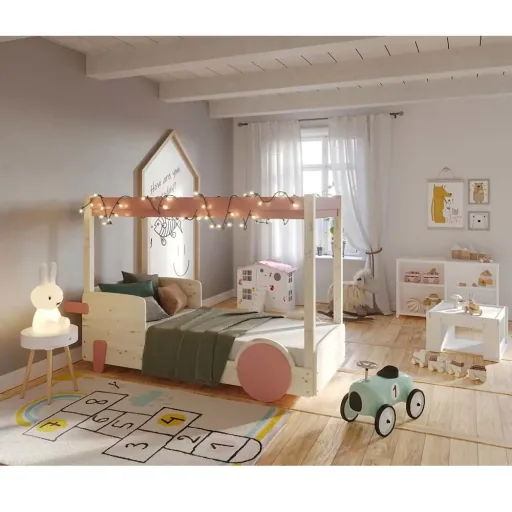 Mathy by Bol's four -poster bed "Discovery", Color elements: raw