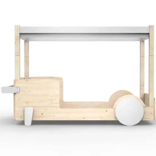 Mathy by Bol's four -poster bed "Discovery", Color elements: raw