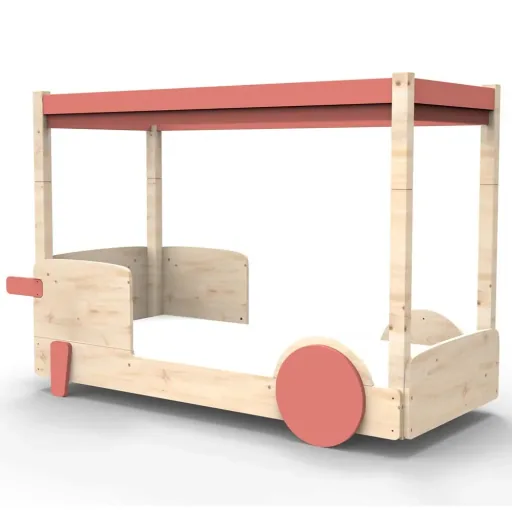 Mathy by Bol's four -poster bed "Discovery", Color elements: raw