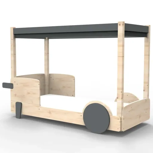 Mathy by Bol's four -poster bed "Discovery", Color elements: raw