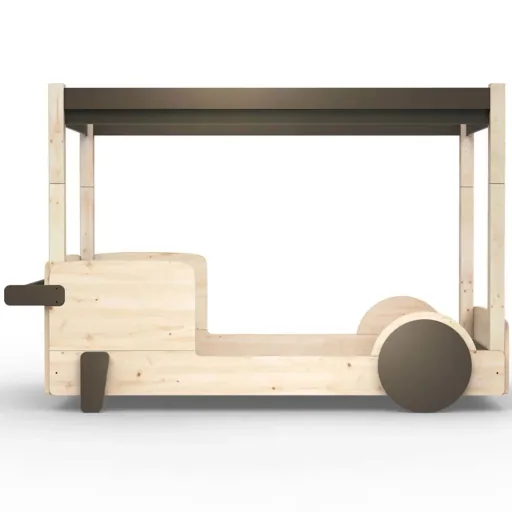Mathy by Bol's four -poster bed "Discovery", Color elements: raw