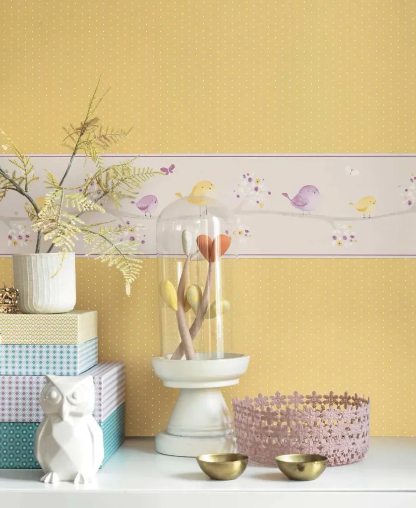Casadeco My Little World Wallpaper whitee Pünktchen on light brown