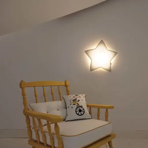 Buokids soft lamp night light/wall lamp star, Color of the seam: yellow; Version: Wall lamp