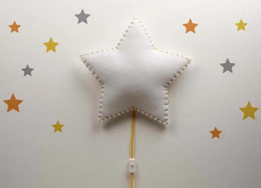 Buokids soft lamp night light/wall lamp star, Color of the seam: yellow; Version: Wall lamp