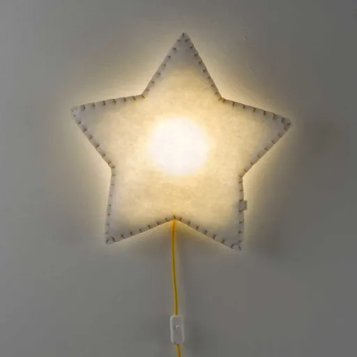 Buokids soft lamp night light/wall lamp star, Color of the seam: yellow; Version: Wall lamp