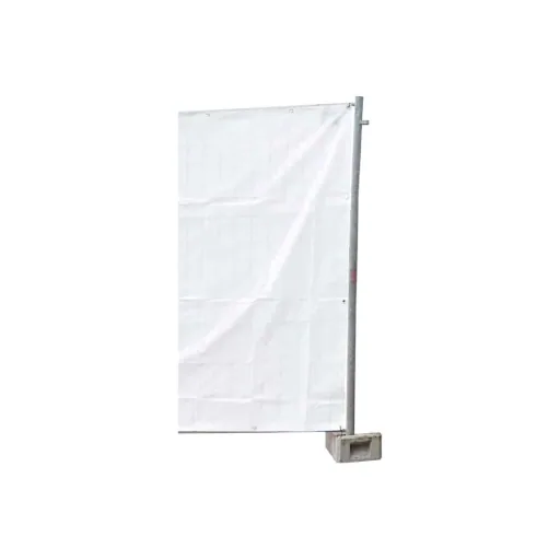 Construction Fence Privacy Screen, 160g/m², PE, 1.76m x 3.41m, white privacy screen fence