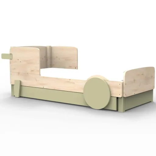 Mathy by Bol's single bed "Discovery" with bed drawer, Color elements: Basalt Gray