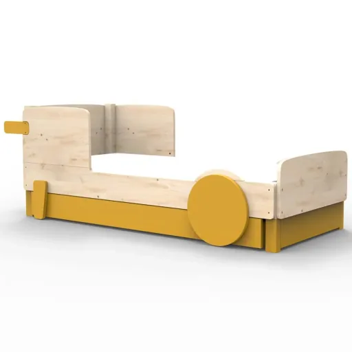 Mathy by Bol's single bed "Discovery" with bed drawer, Color elements: Basalt Gray