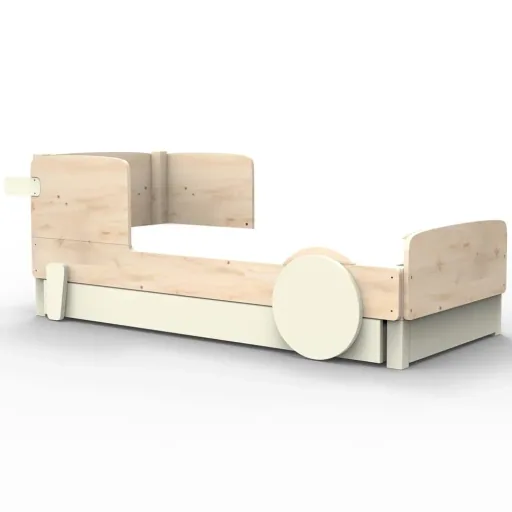 Mathy by Bol's single bed "Discovery" with bed drawer, Color elements: Basalt Gray