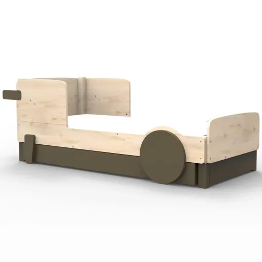 Mathy by Bol's single bed "Discovery" with bed drawer, Color elements: Basalt Gray