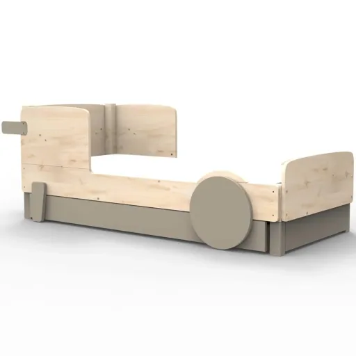 Mathy by Bol's single bed "Discovery" with bed drawer, Color elements: Basalt Gray