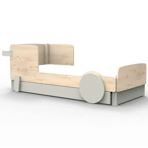 Mathy by Bol's single bed "Discovery" with bed drawer, Color elements: Basalt Gray
