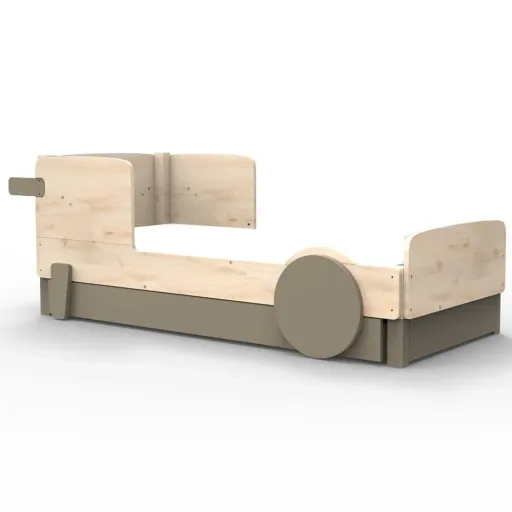 Mathy by Bol's single bed "Discovery" with bed drawer, Color elements: Basalt Gray