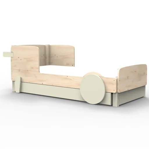 Mathy by Bol's single bed "Discovery" with bed drawer, Color elements: Basalt Gray