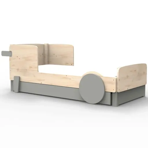 Mathy by Bol's single bed "Discovery" with bed drawer, Color elements: Basalt Gray