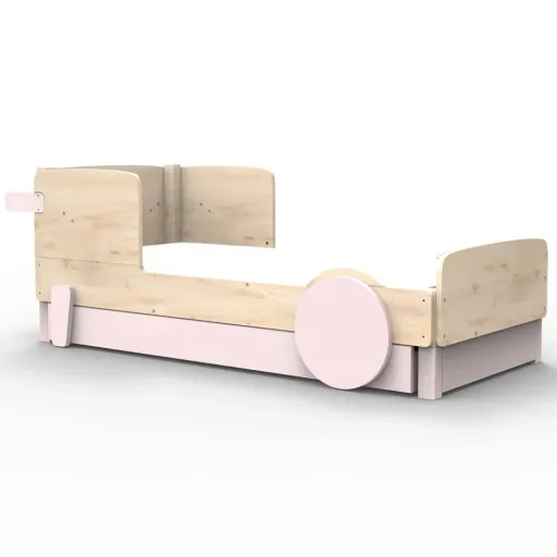 Mathy by Bol's single bed "Discovery" with bed drawer, Color elements: Basalt Gray