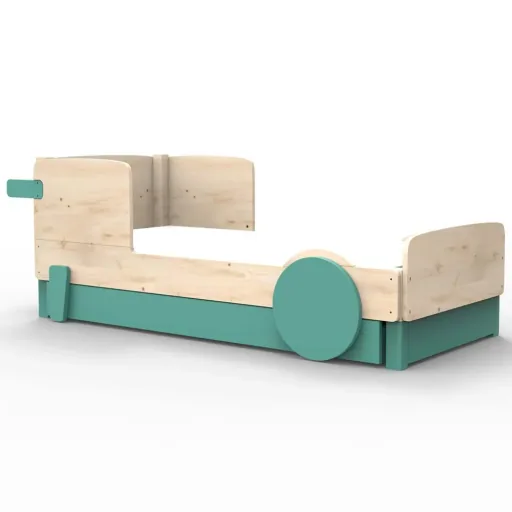 Mathy by Bol's single bed "Discovery" with bed drawer, Color elements: Basalt Gray