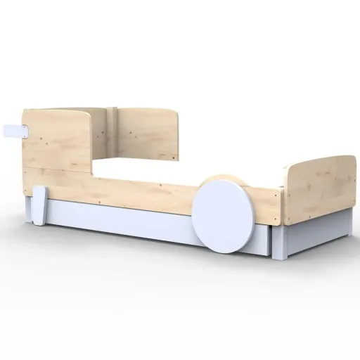 Mathy by Bol's single bed "Discovery" with bed drawer, Color elements: Basalt Gray