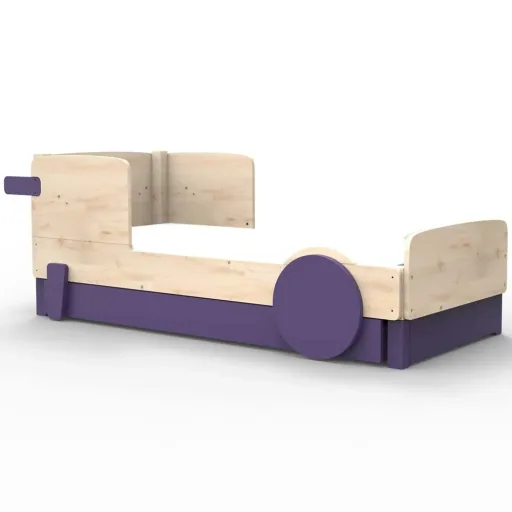 Mathy by Bol's single bed "Discovery" with bed drawer, Color elements: Basalt Gray