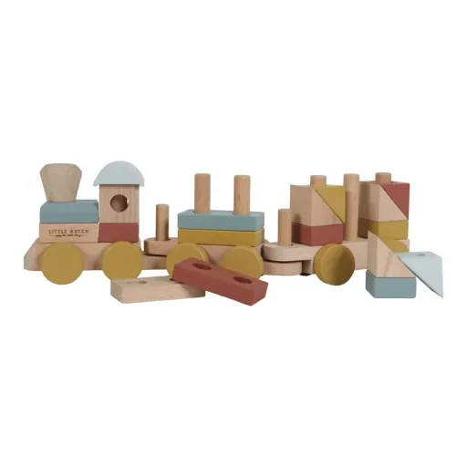Little Dutch Holzeisenbahn with blocks of plug -in blocks