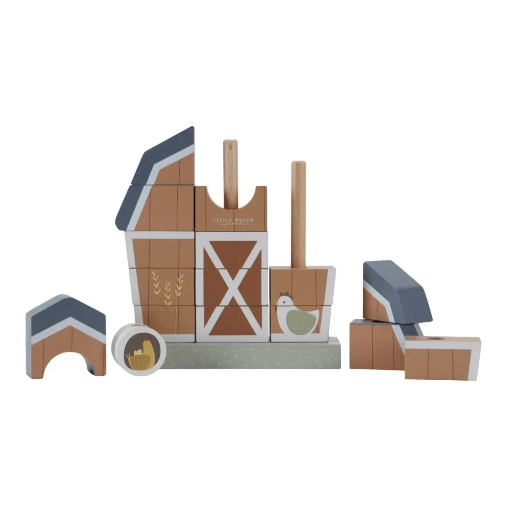 Little Dutch Little Farm Farmhouse Stacking Toy, 20x5x18.5x5.5