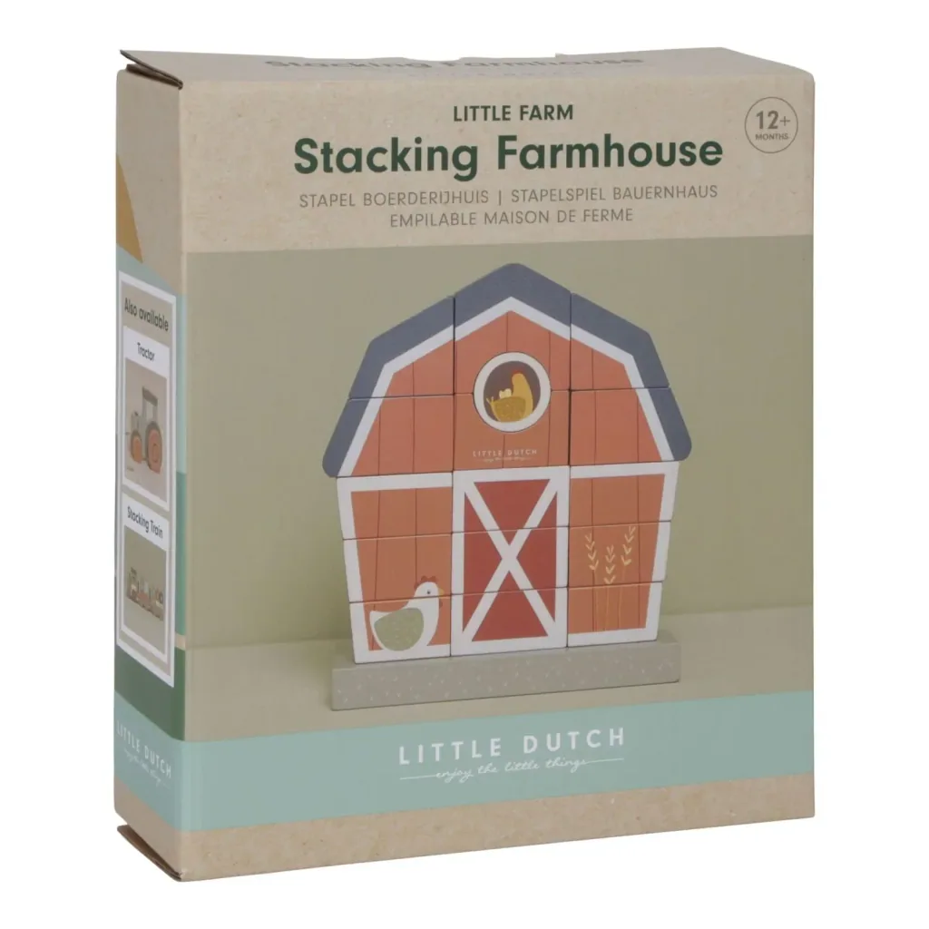 Little Dutch Little Farm Farmhouse Stacking Toy, 20x5x18.5x5.5