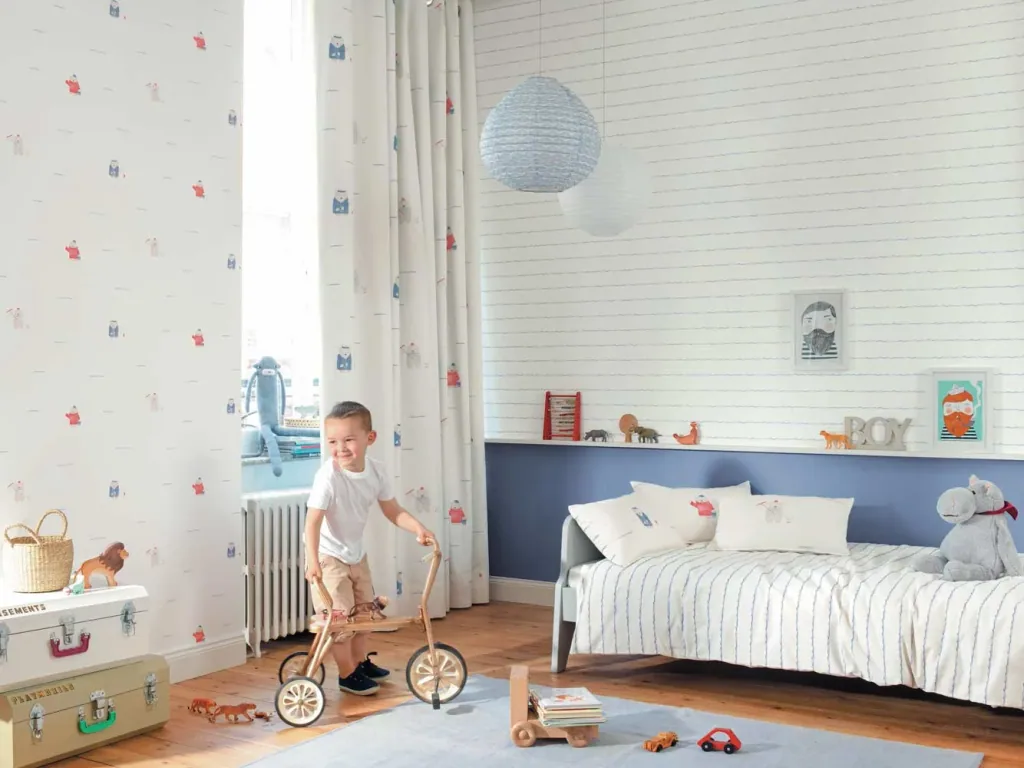 Casadeco My Little World Wallpaper Uni Blau