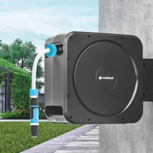 Automatic Retractable Garden Hose Reel, 20m Wall Mount
