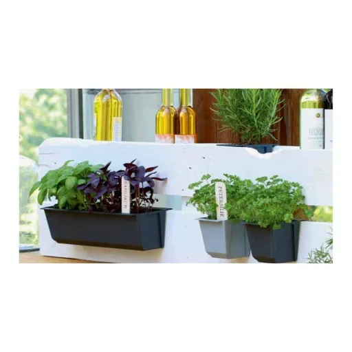 Pallet Planter Box, Anthracite Plastic Planter for Pallet Garden, European Pallet Compatible