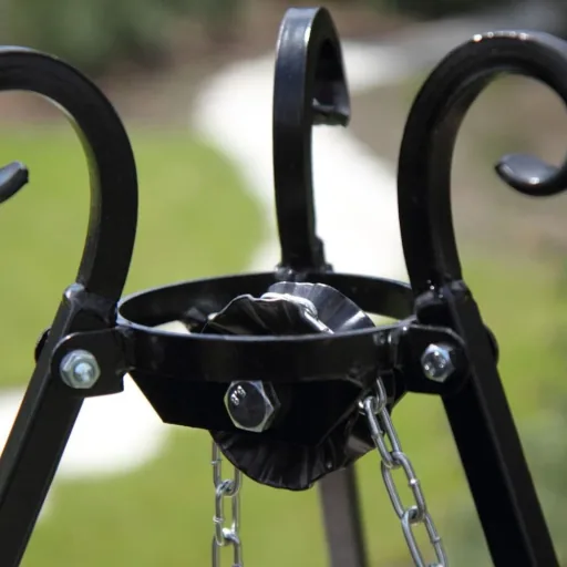 Tripod Grill Set, Swing Grill with 80cm Grill Grate & Hand Crank