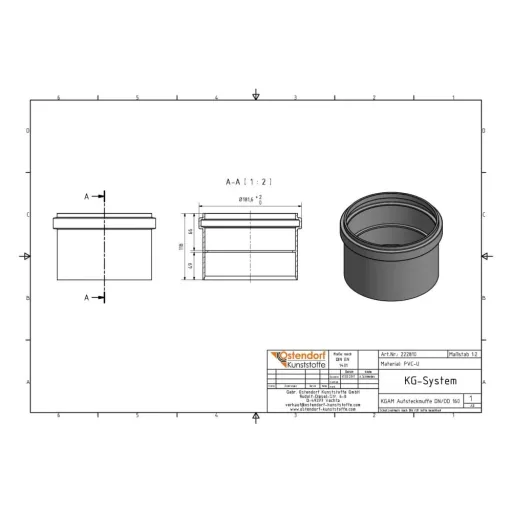 DN 160 Sewer Pipe Coupling - KG Pipe Connector