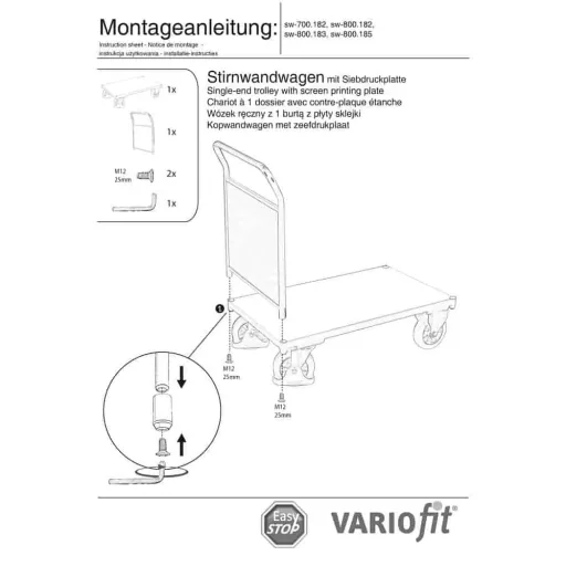 1000 kg Capacity Platform Cart with EasySTOP