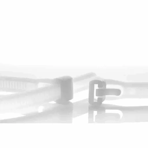 Reusable Cable Ties, 100 pcs, 100mm, Natural, Polyamide