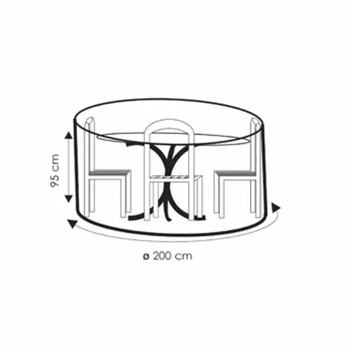 Round Patio Furniture Cover, Clear Outdoor Furniture Cover, 200x95 cm