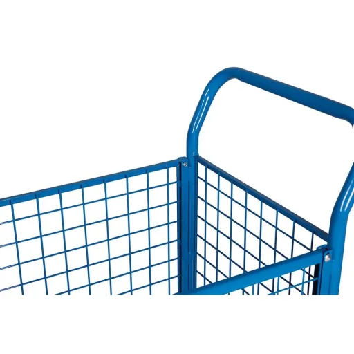 Wire Mesh Three-Sided Cart 400 kg Type S + EasySTOP