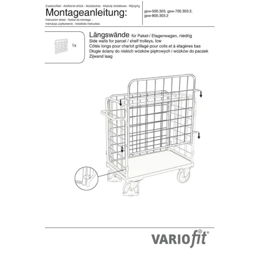 Shelf Cart Wire Mesh Add-On for Low Shelf Carts