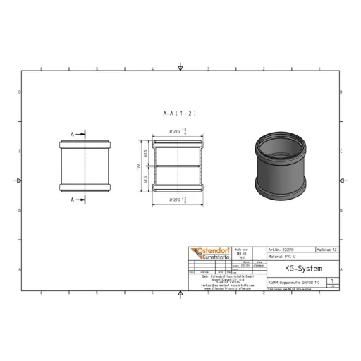 DN 110 Sewer Pipe Coupling - Double Socket Drain Connector