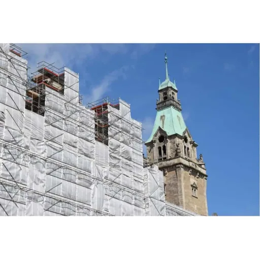 Scaffolding Tarpaulin 1.10 x 10 m, 150 g/m², White, Construction Tarp