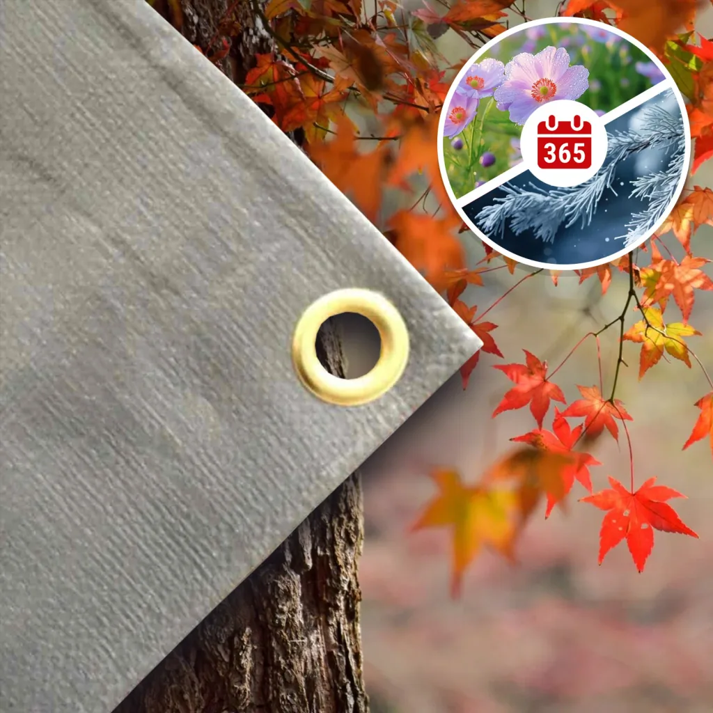 Tarpaulin 280g/m², 4x6m (24m²), gray, waterproof tarp, heavy duty