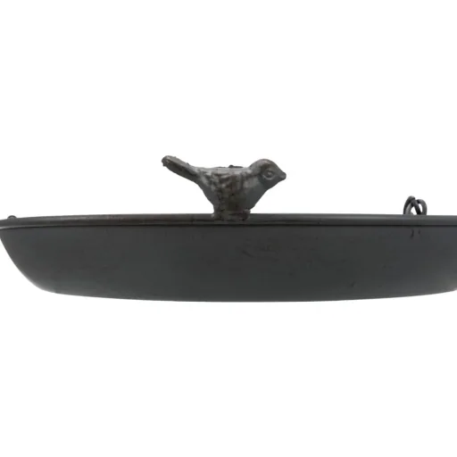 Hanging Bird Bath & Bird Feeder - Gray Metal