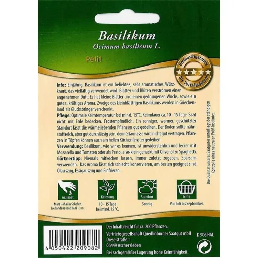 Petit Basil Plant - Aromatic Herb for Your Garden