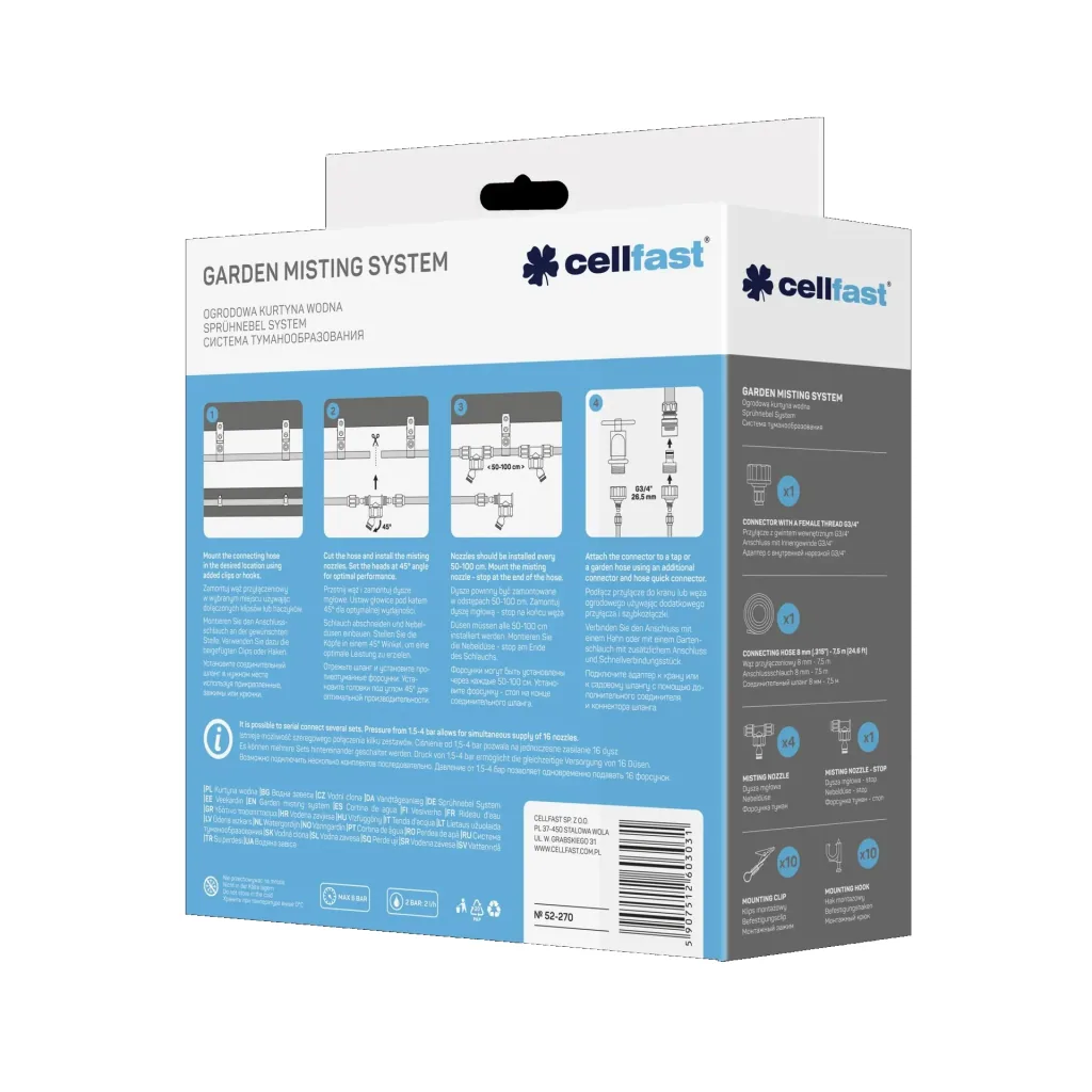 7.5m Misting System for Patio, Garden Cooling