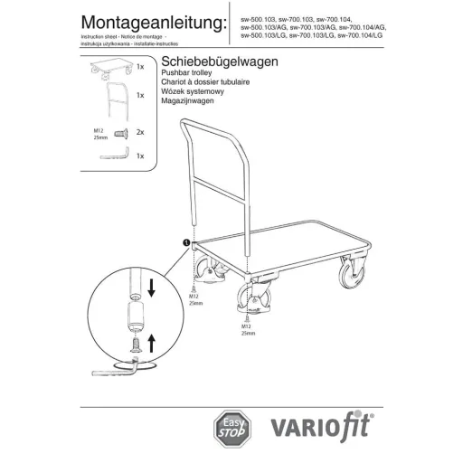 400 kg Capacity Push Cart with EasySTOP