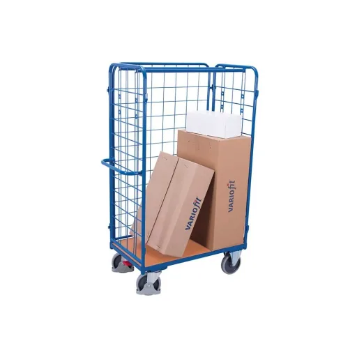 Three-Sided Transport Trolley with Easy Stop