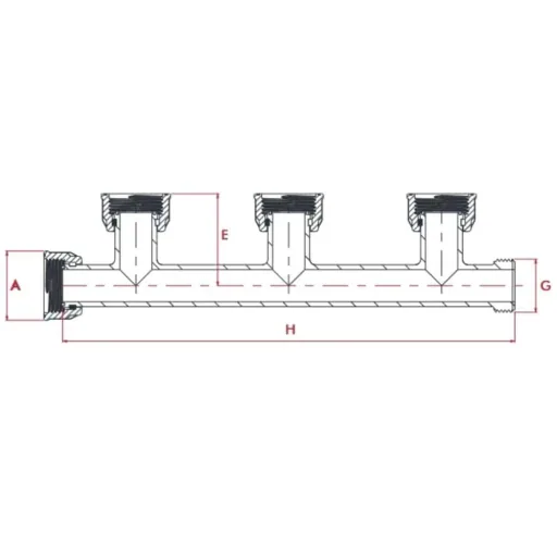 1 Inch PVC Manifold with 3 Outlets, PVC Fitting