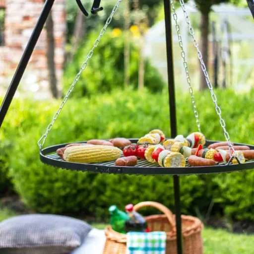 Tripod Swing Grill Set with Stainless Steel Grate